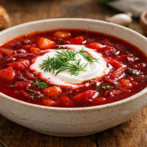 Borscht Soup Recipe cooking preparation photo